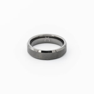 Gunmetal Bevelled Tungsten Band