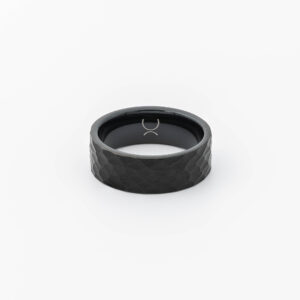 Black Hammered Tungsten Band